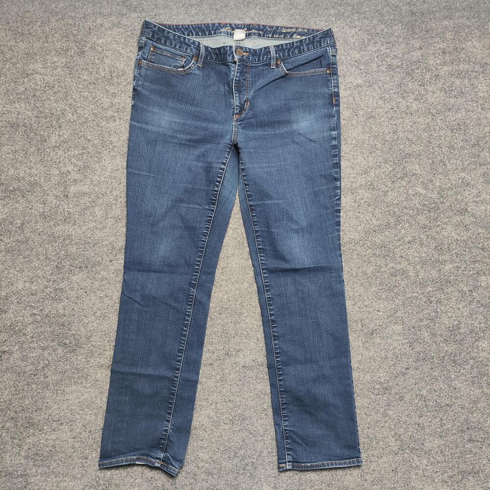 Eddie Bauer Slightly Curvy Straight Jeans Womens 16S Blue Medium Wash Denim